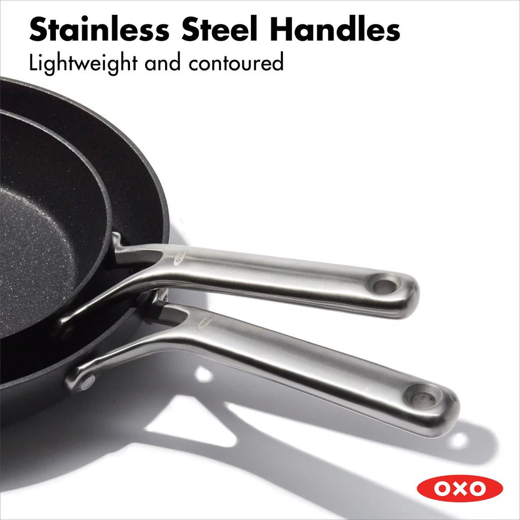 8" and 10" Hard Anodized Nonstick Frying Pan Skillet Set Black F3957