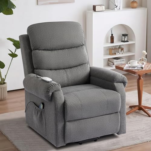 Dark Blue Power Lift Recliner Chair with Heat and Massage O264601