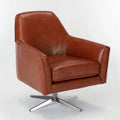 Caramel Brown Faux Leather Swivel Armchair C14026