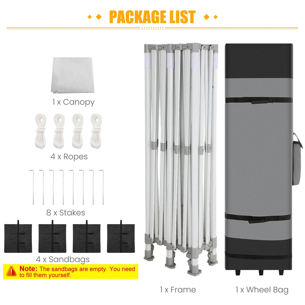 White 10'x20' Waterproof Pop Up Canopy Tent B1734