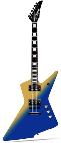 Blue Yellow Gradient Solid Body Electric Guitar K764055