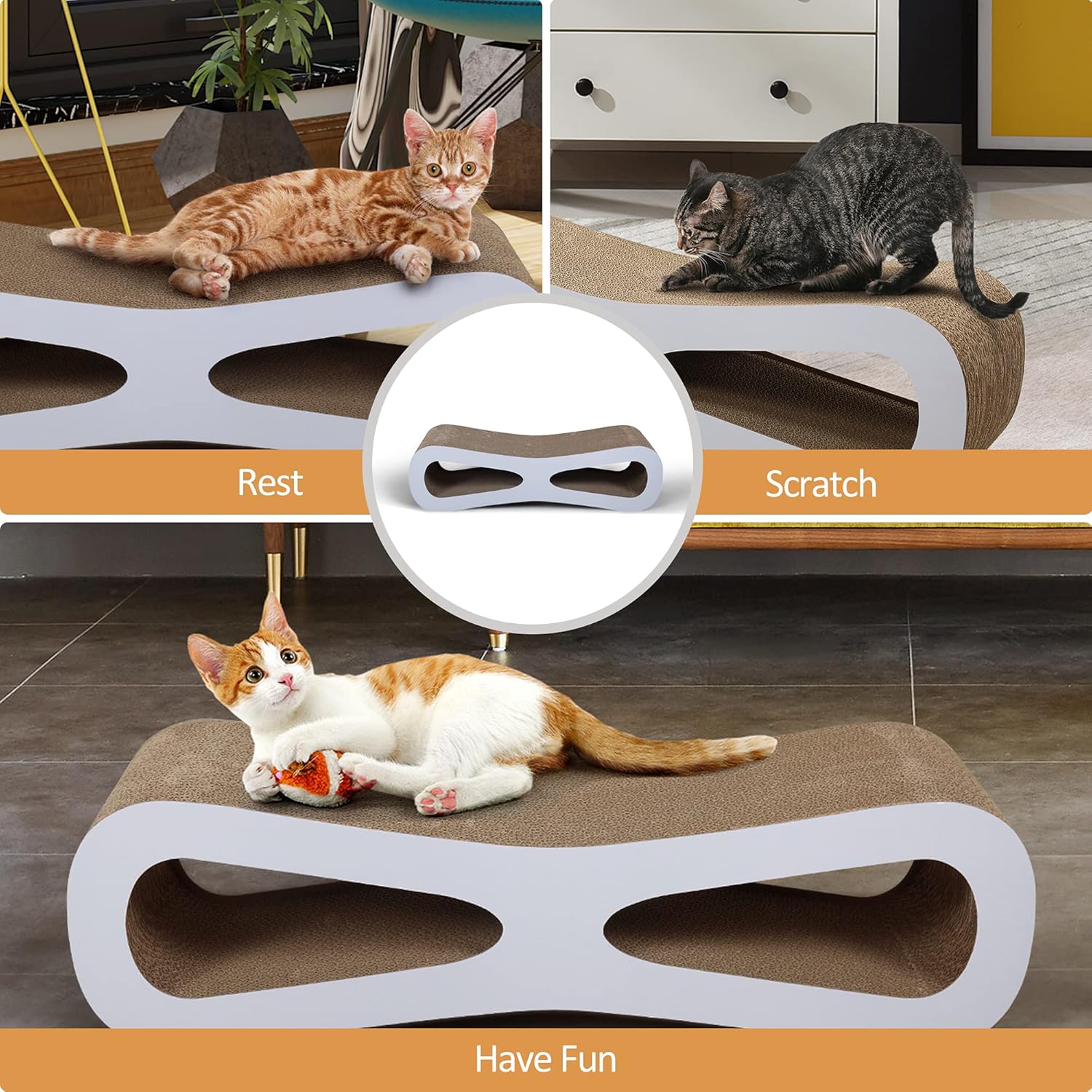 Grey Cardboard Cat Scratcher Lounge O778866