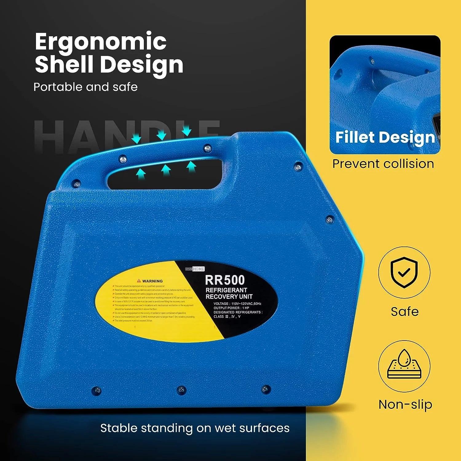 1 HP Dual Cylinder Portable Refrigerant Recovery Machine L5047