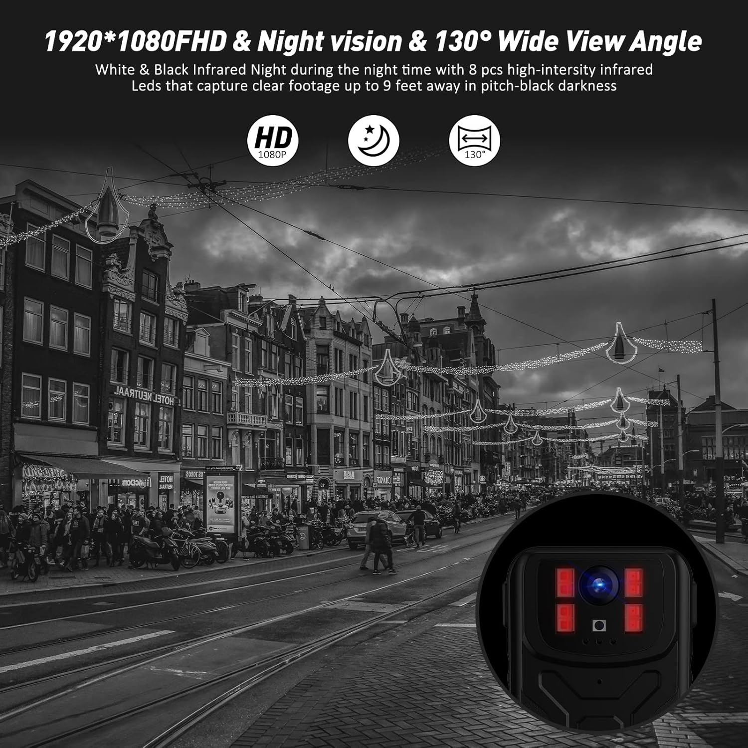 32G Memory Body Worn Camera with Night Vision, Pack of 2 P48083