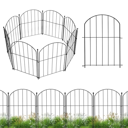 Arched Rustproof Metal Garden Fence Border, 10 Panels, 24 in(H) x 10 ft(L) Y606308