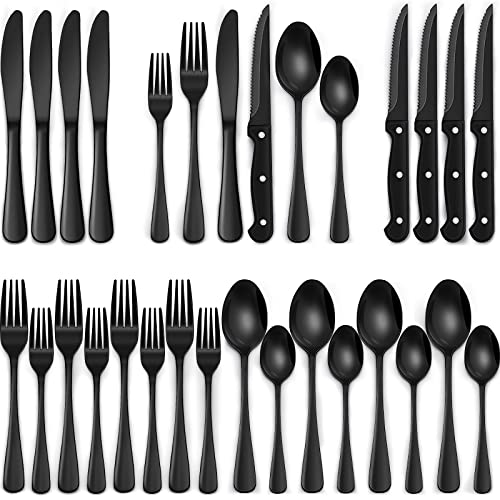 24-Piece Stainless Steel Flatware Set with Steak Knives A858