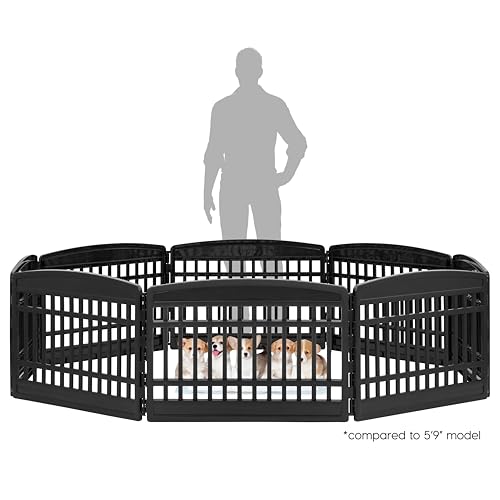Black 6-Panel Dog Playpen W129