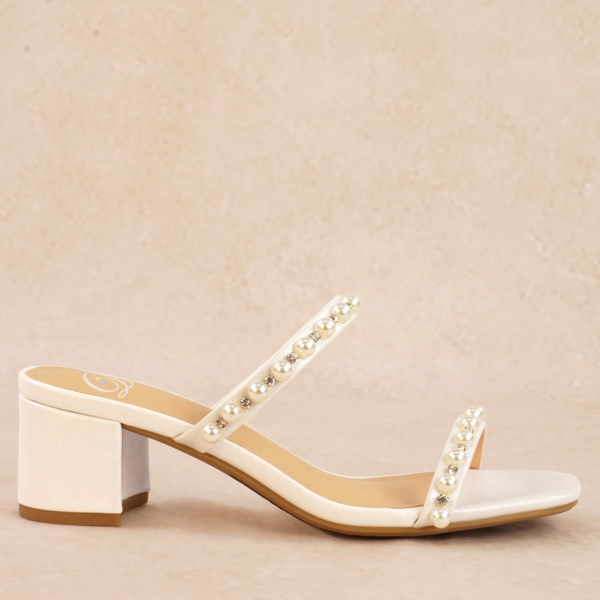 Ledona Pearl and Rhinestone Block Heels