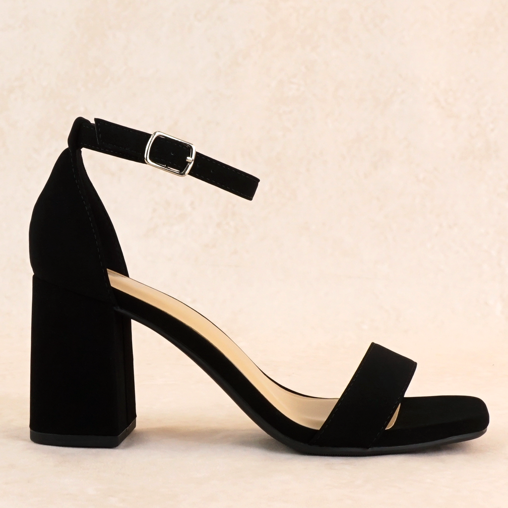 Larch Beige Patent Block Heels