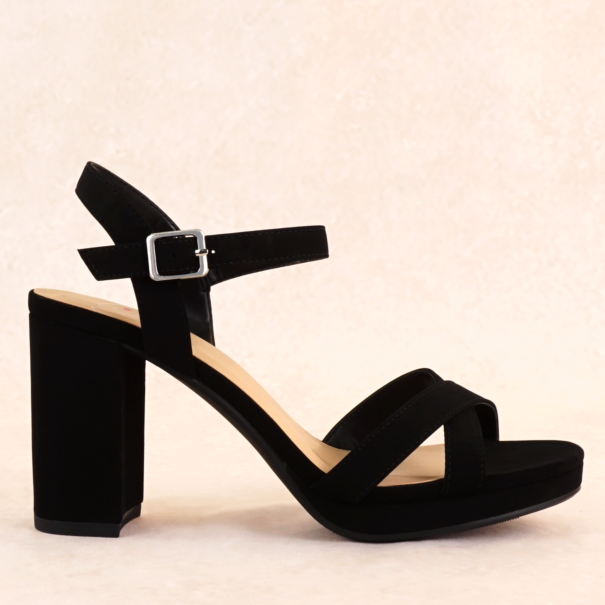 Martel Cross-Strap Block Heels