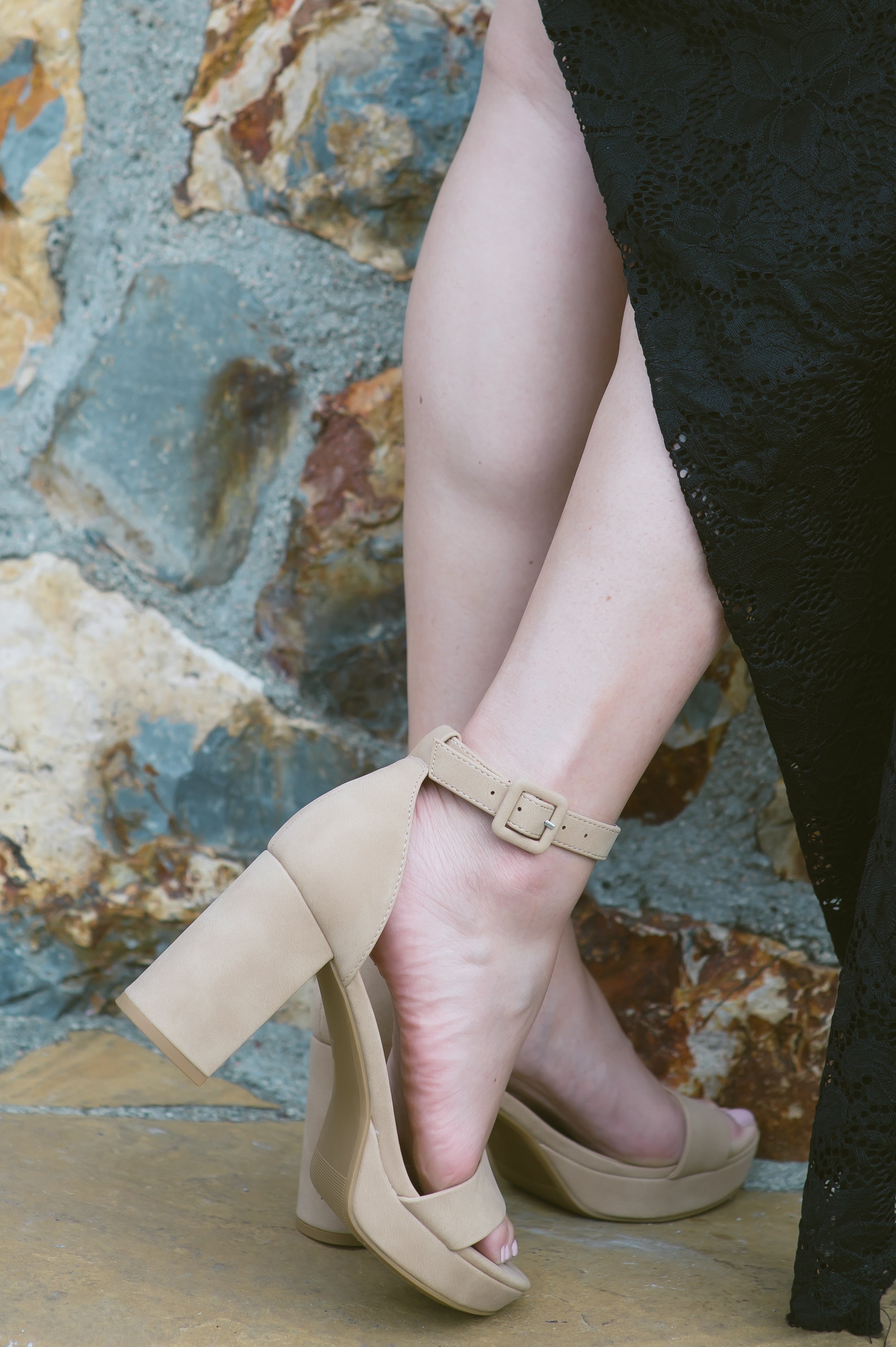 Century Nubuck High Block Heels