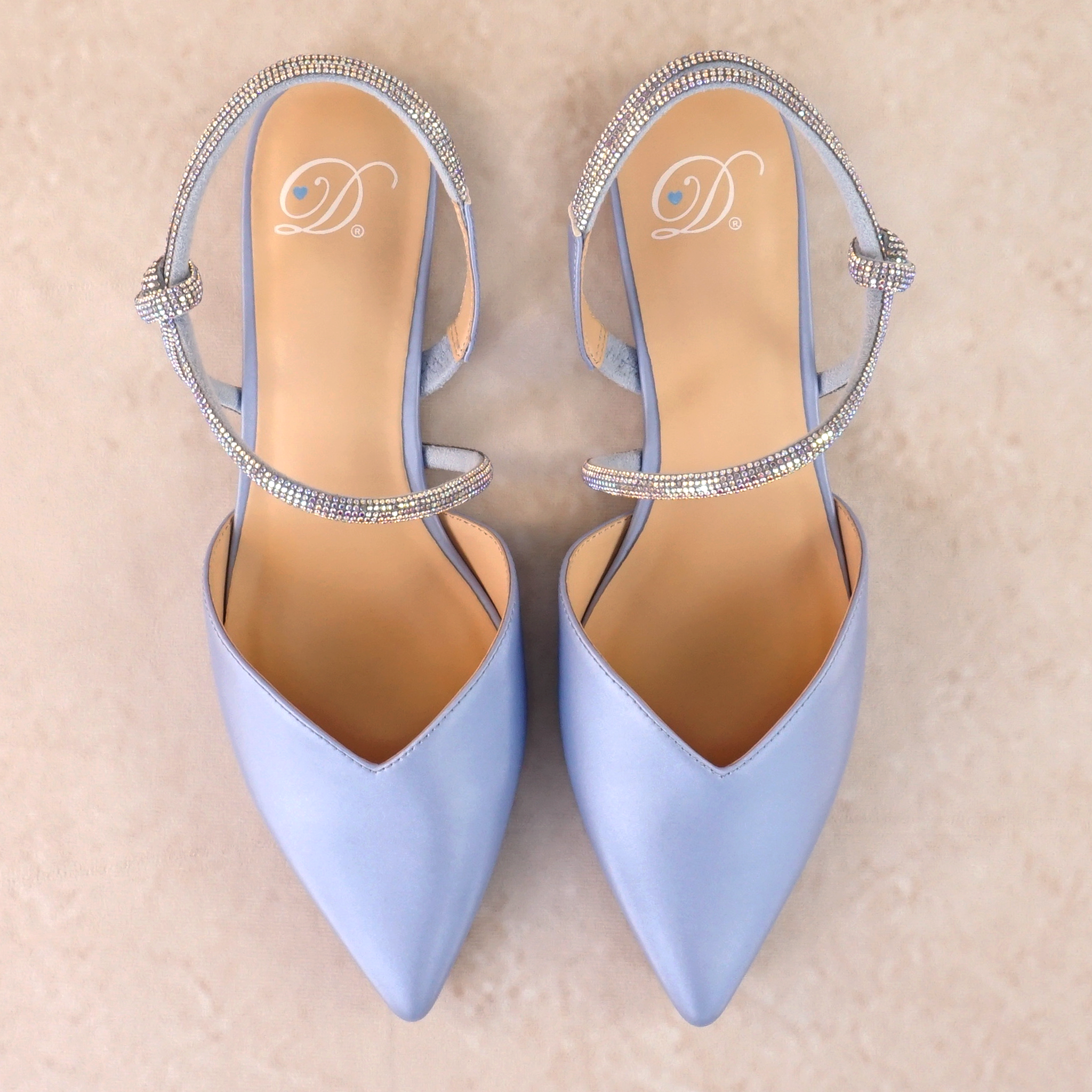 Sonnet Slingback Flat Shoe with Rhinestones