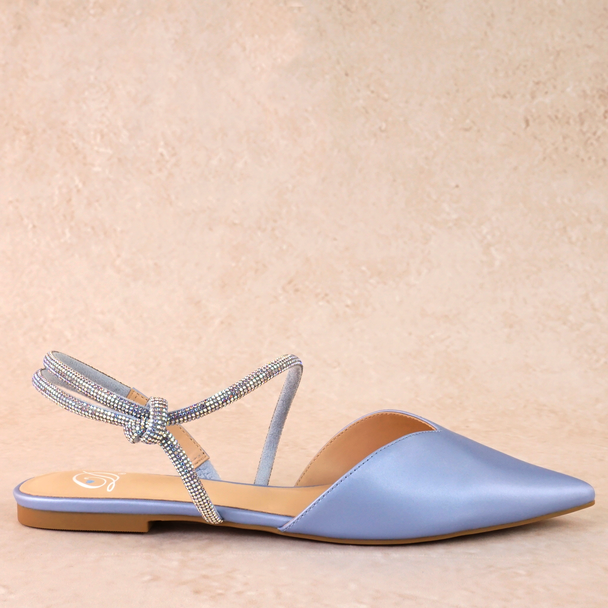 Sonnet Slingback Flat Shoe with Rhinestones