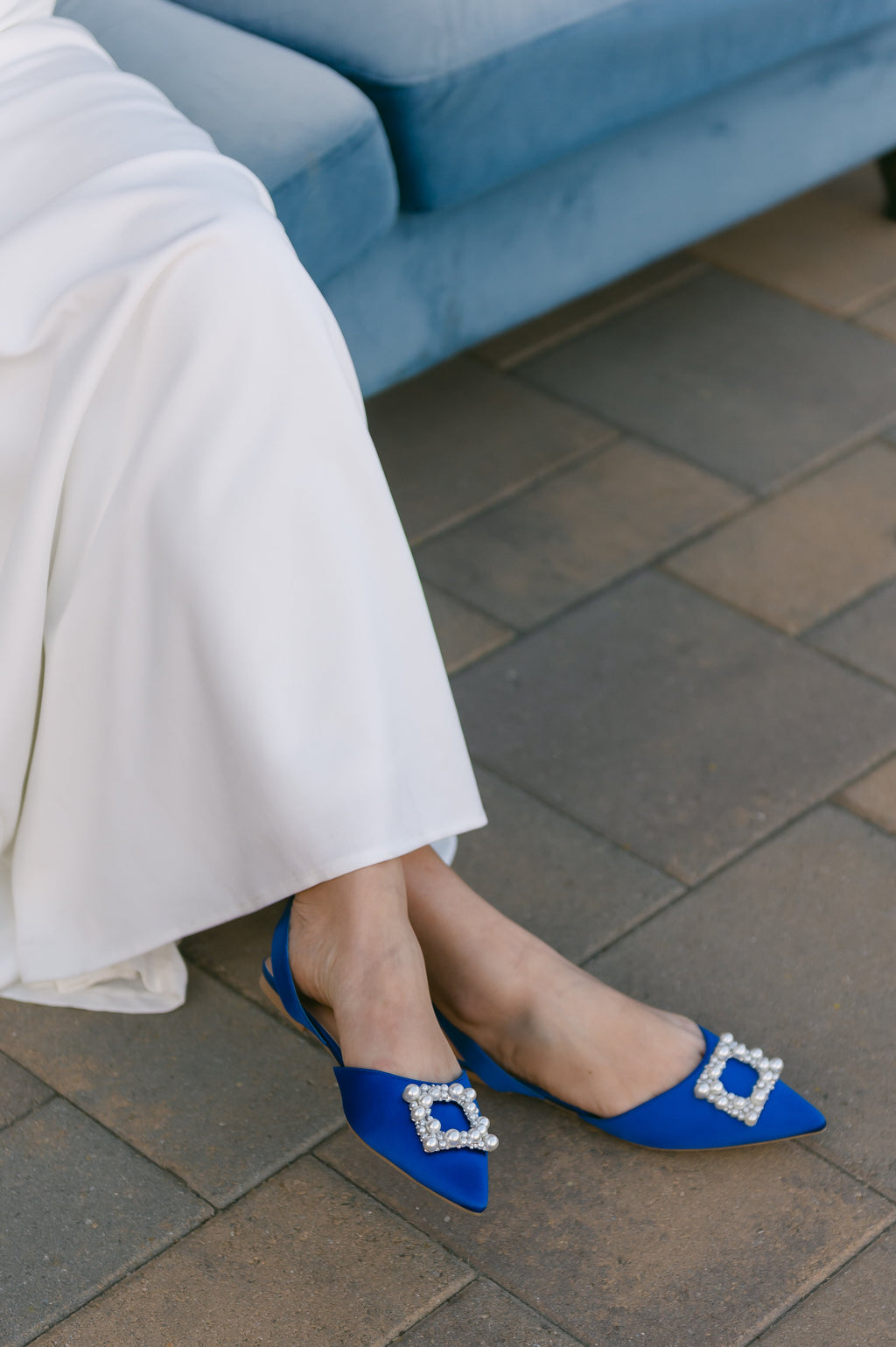 Leoni D'orsay Flats Pearl and Rhinestone Detail