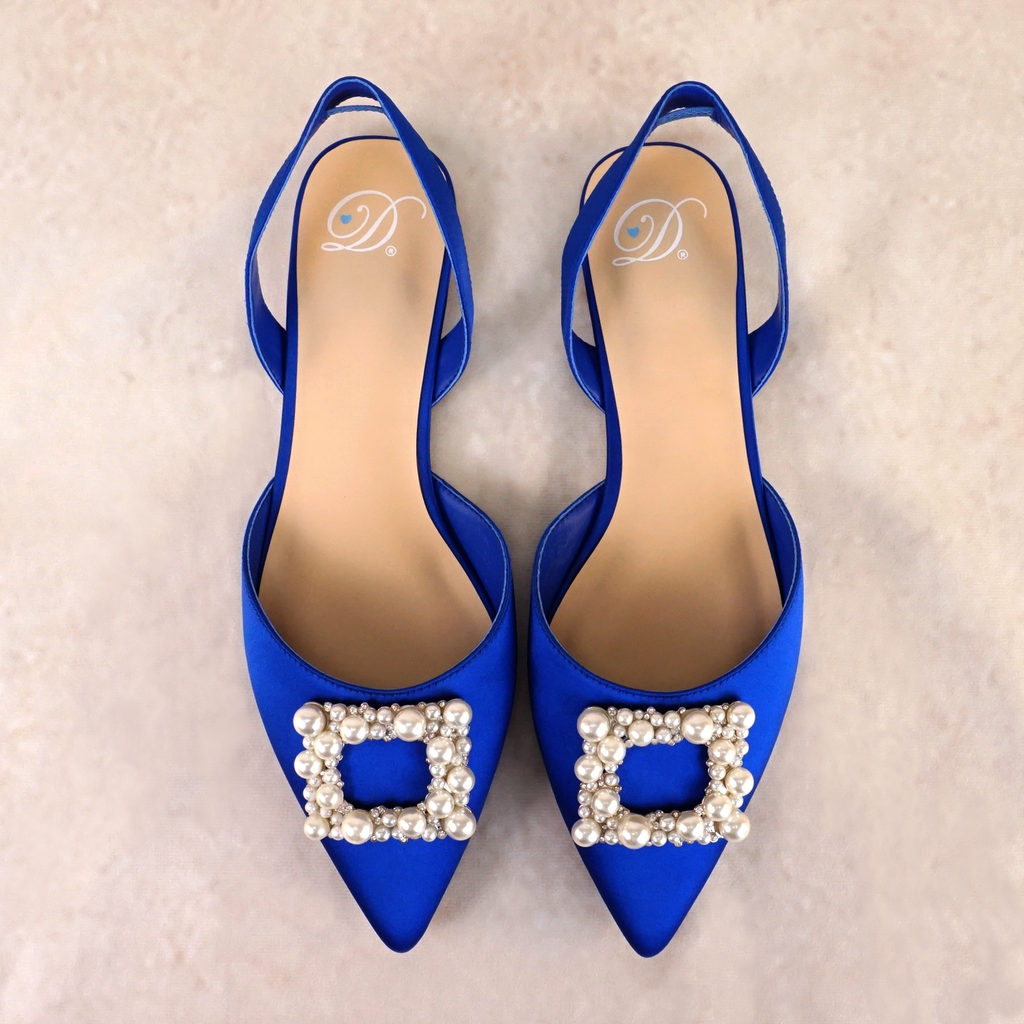 Leoni D'orsay Flats Pearl and Rhinestone Detail
