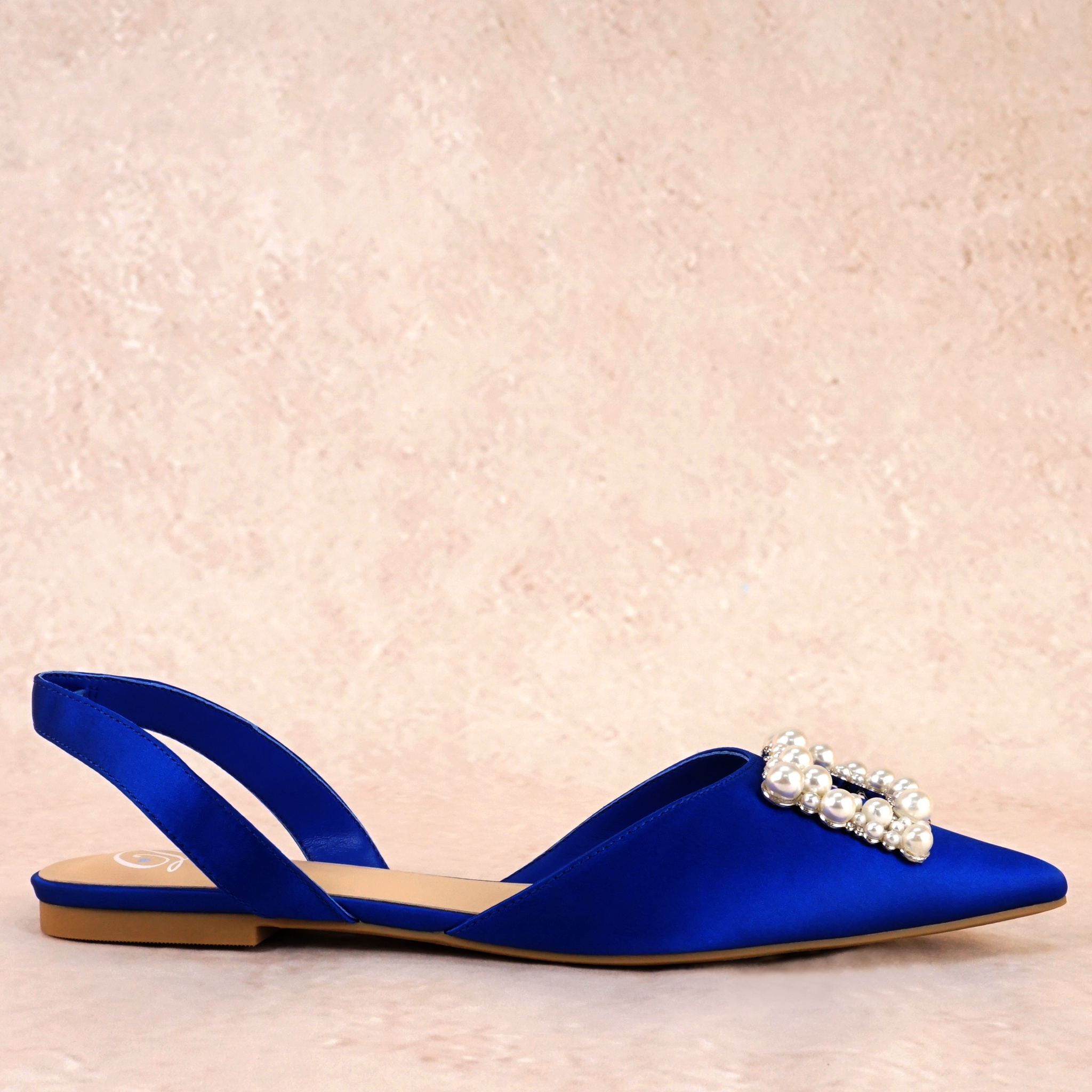 Leoni D'orsay Flats Pearl and Rhinestone Detail
