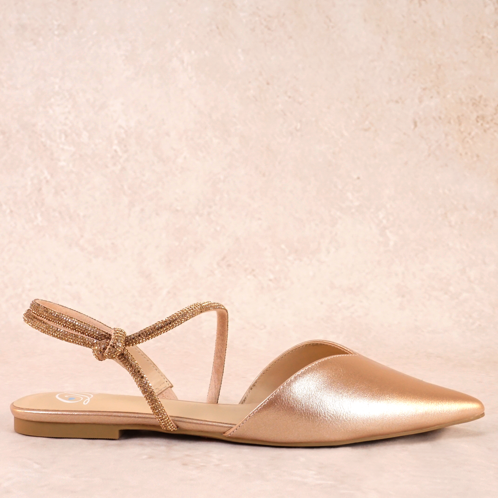 Sonnet Slingback Flat Shoe with Rhinestones