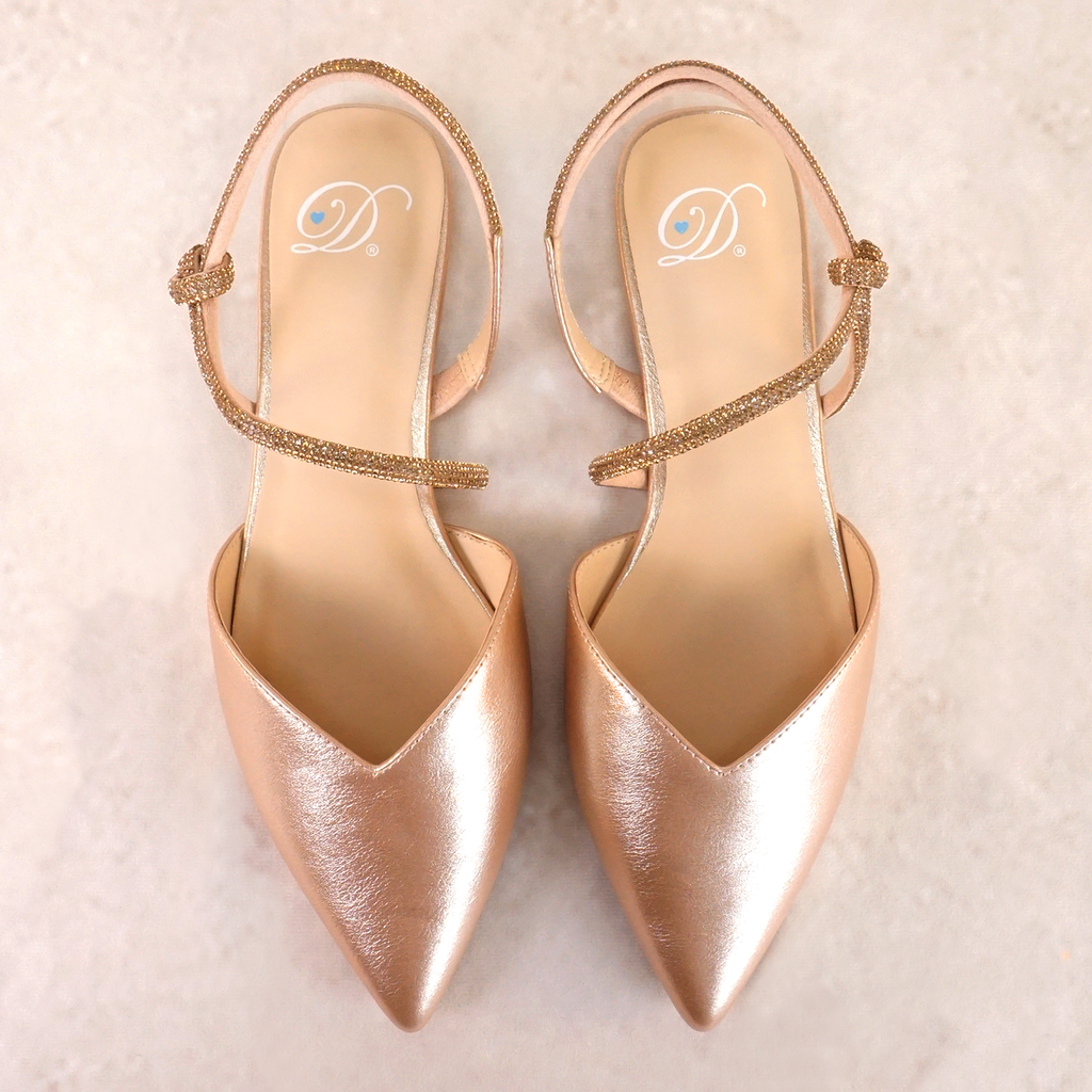 Sonnet Slingback Flat Shoe with Rhinestones