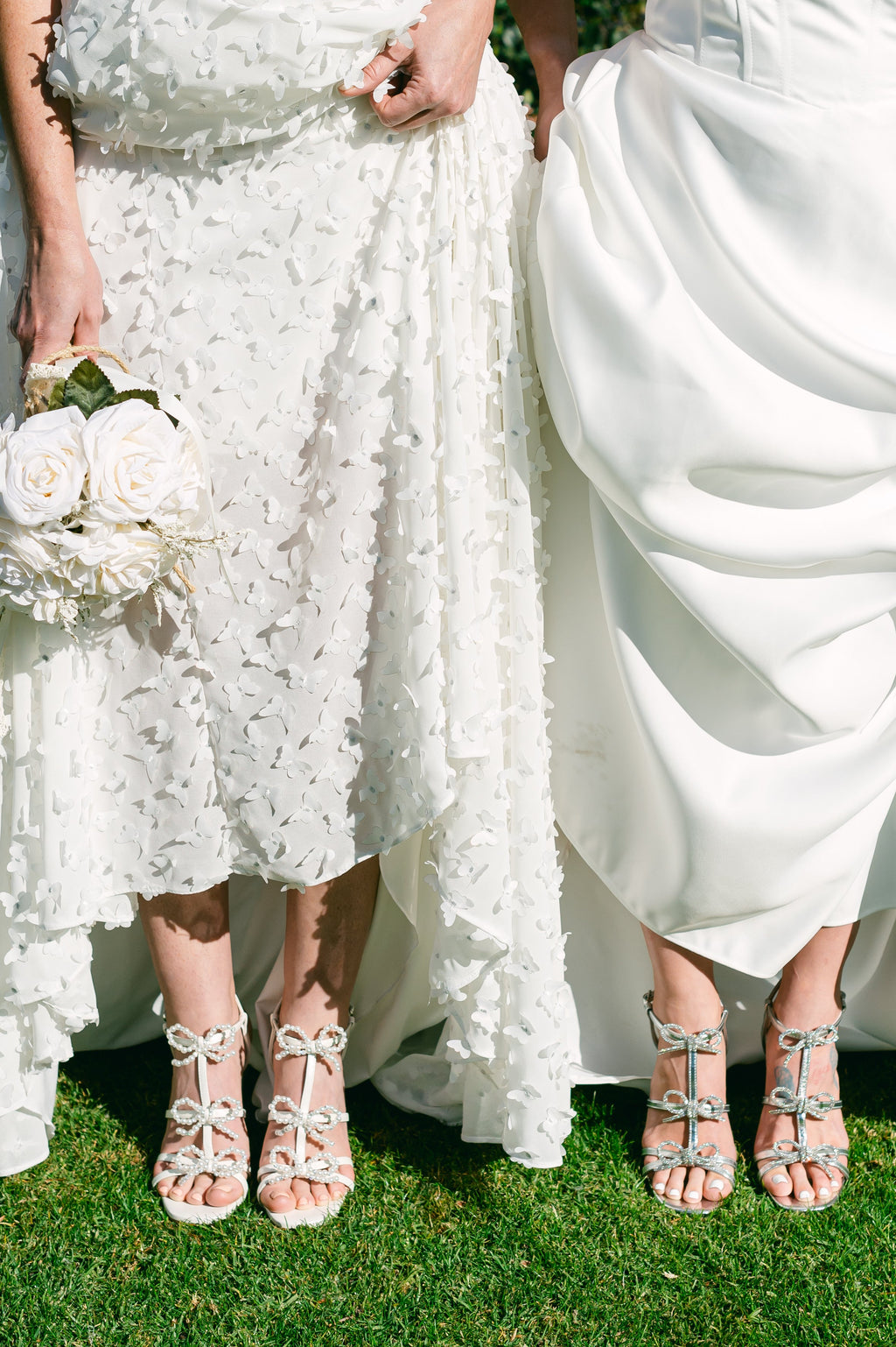 Bonny High Block Heels with Pearl and Rhinestone Bows