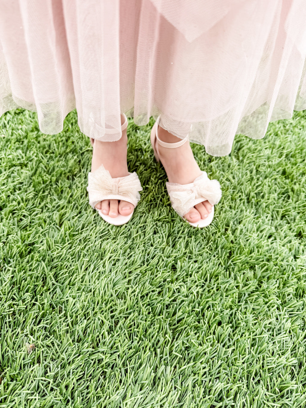 Femi Tulle Bow Block Heels (kids)