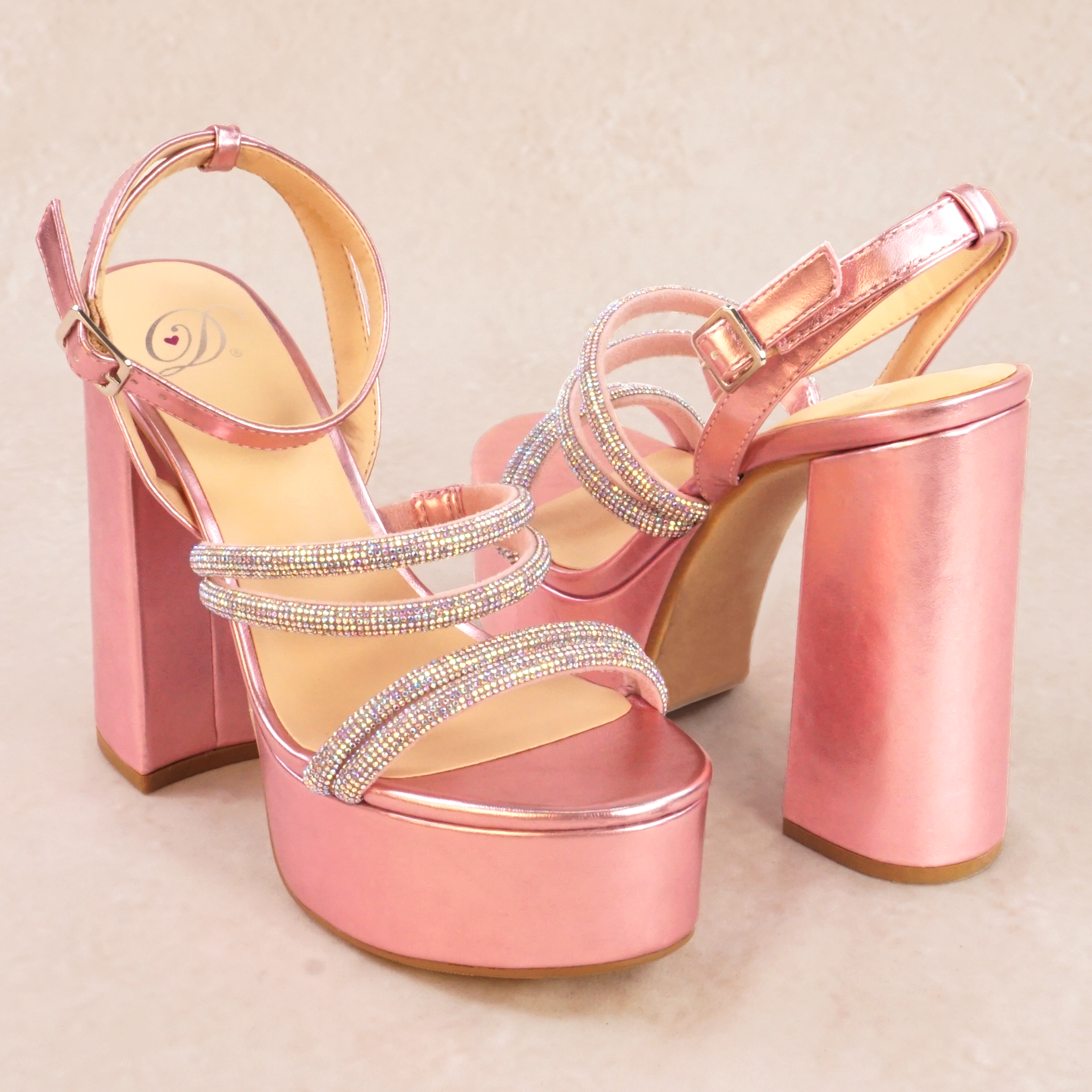 Hinda Rhinestone Platform High Heels