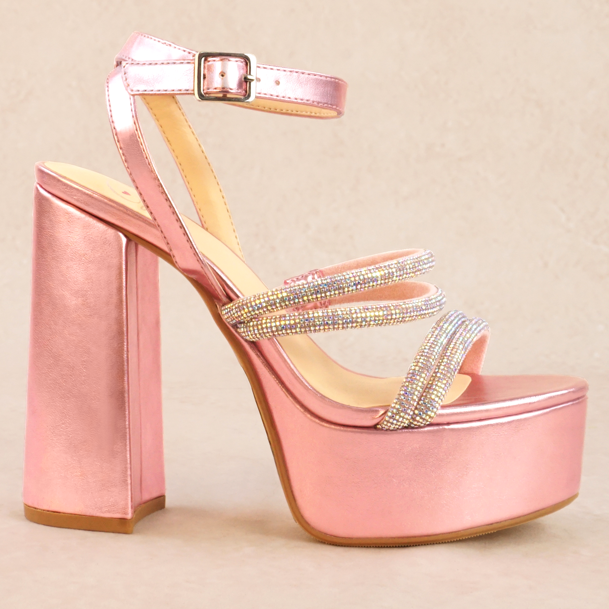 Hinda Rhinestone Platform High Heels