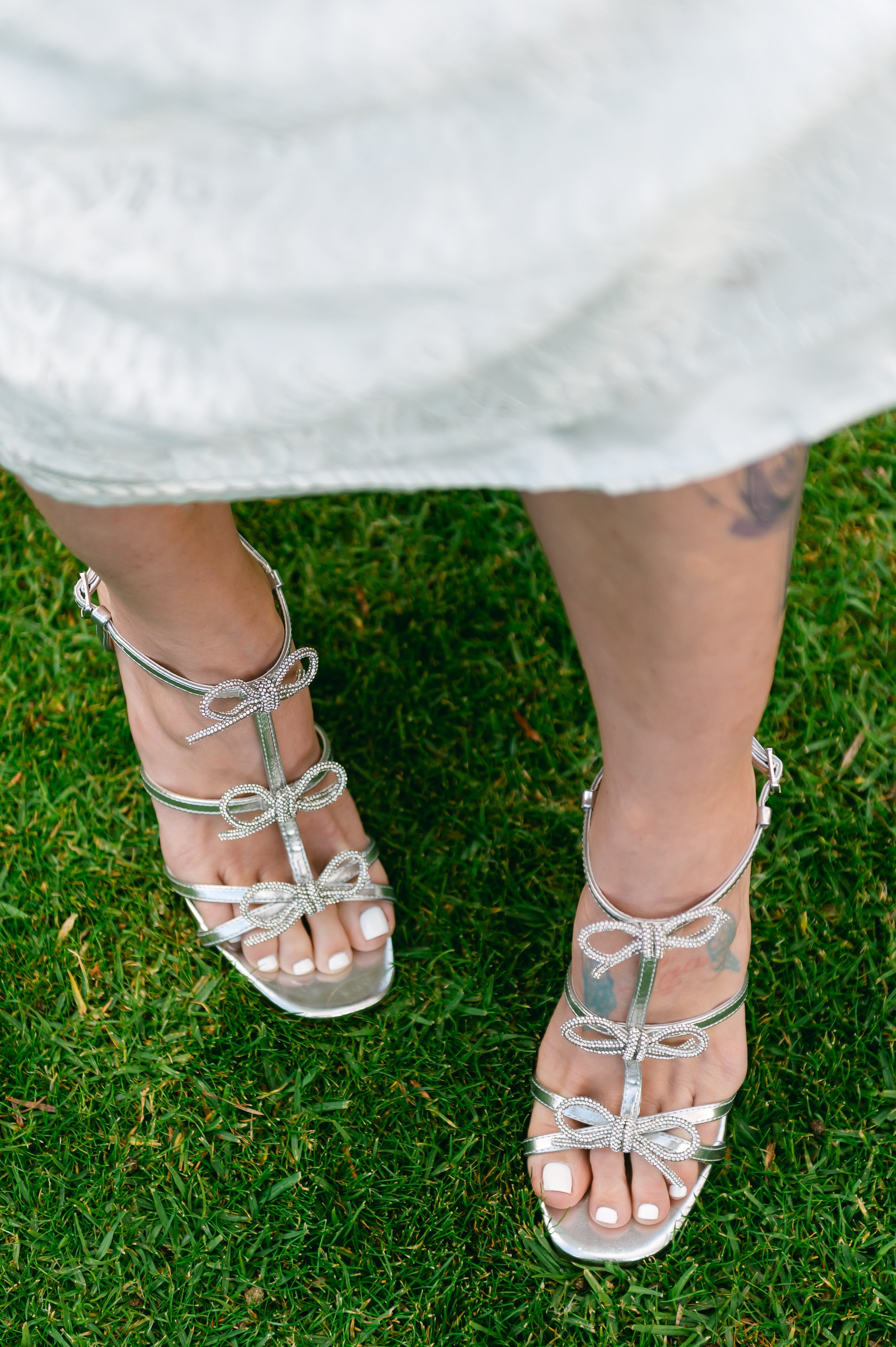 Bonny High Block Heels with Pearl and Rhinestone Bows