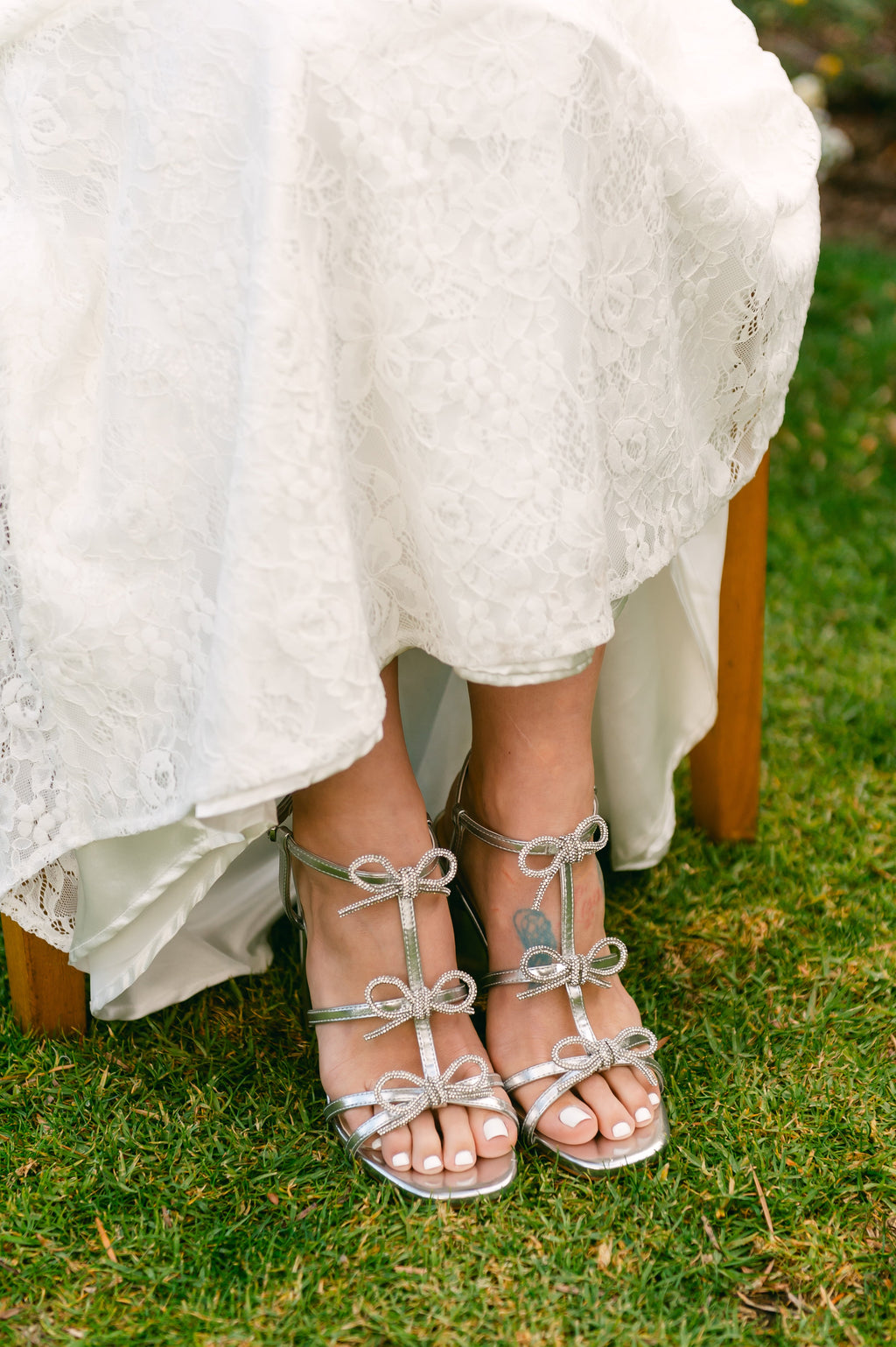 Bonny High Block Heels with Pearl and Rhinestone Bows