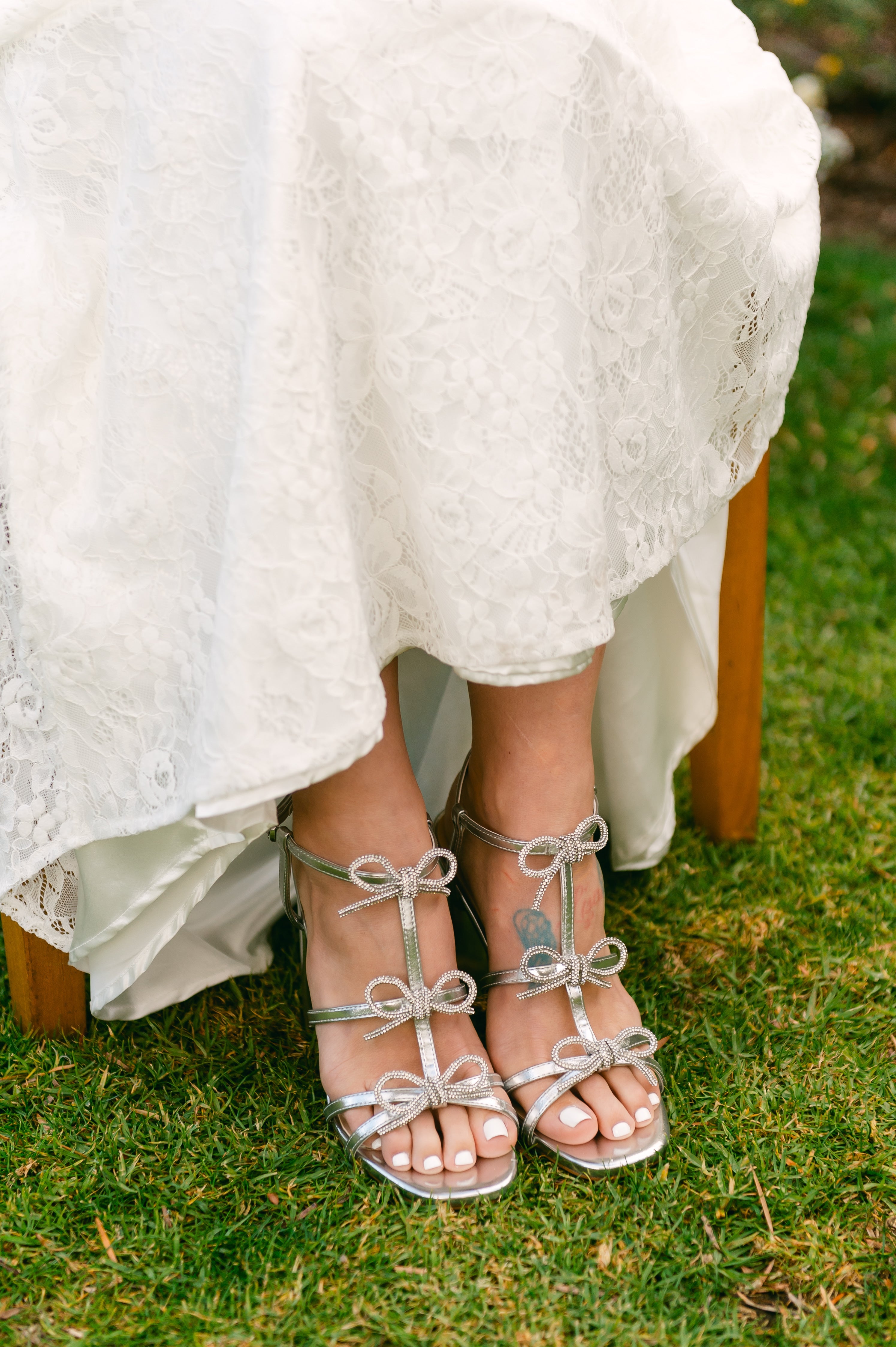 Bonny High Block Heels with Pearl and Rhinestone Bows