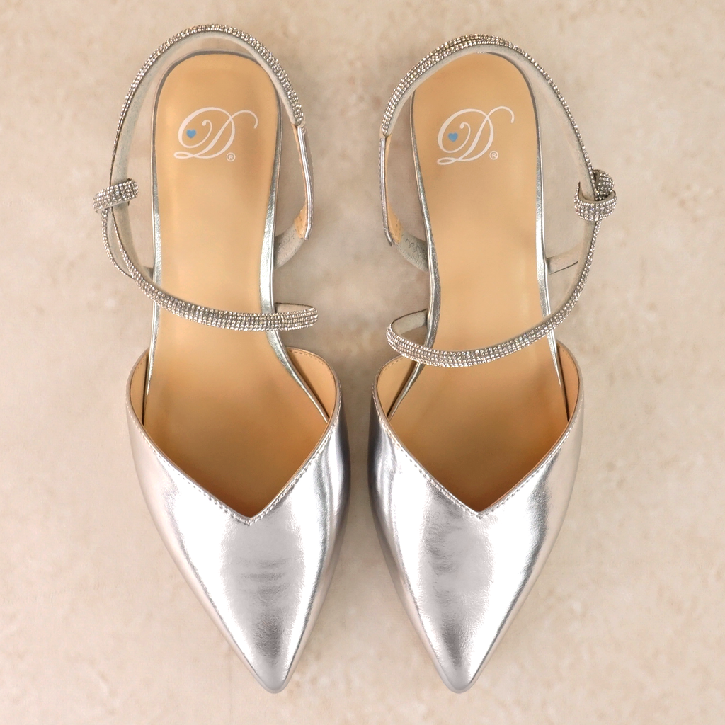 Sonnet Slingback Flat Shoe with Rhinestones