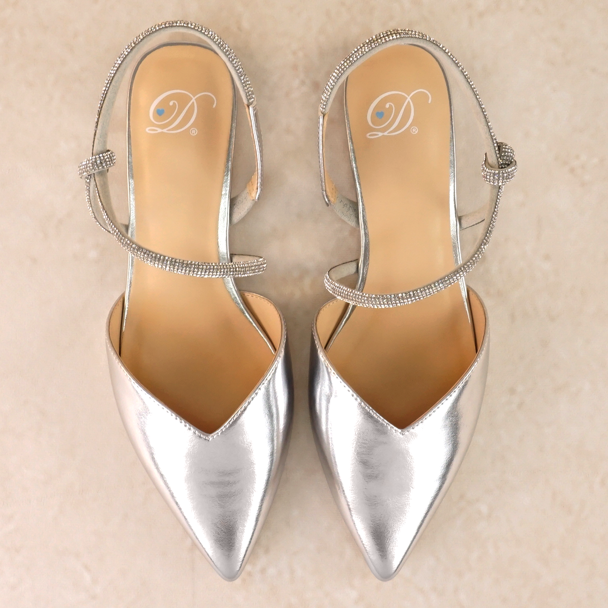 Sonnet Slingback Flat Shoe with Rhinestones