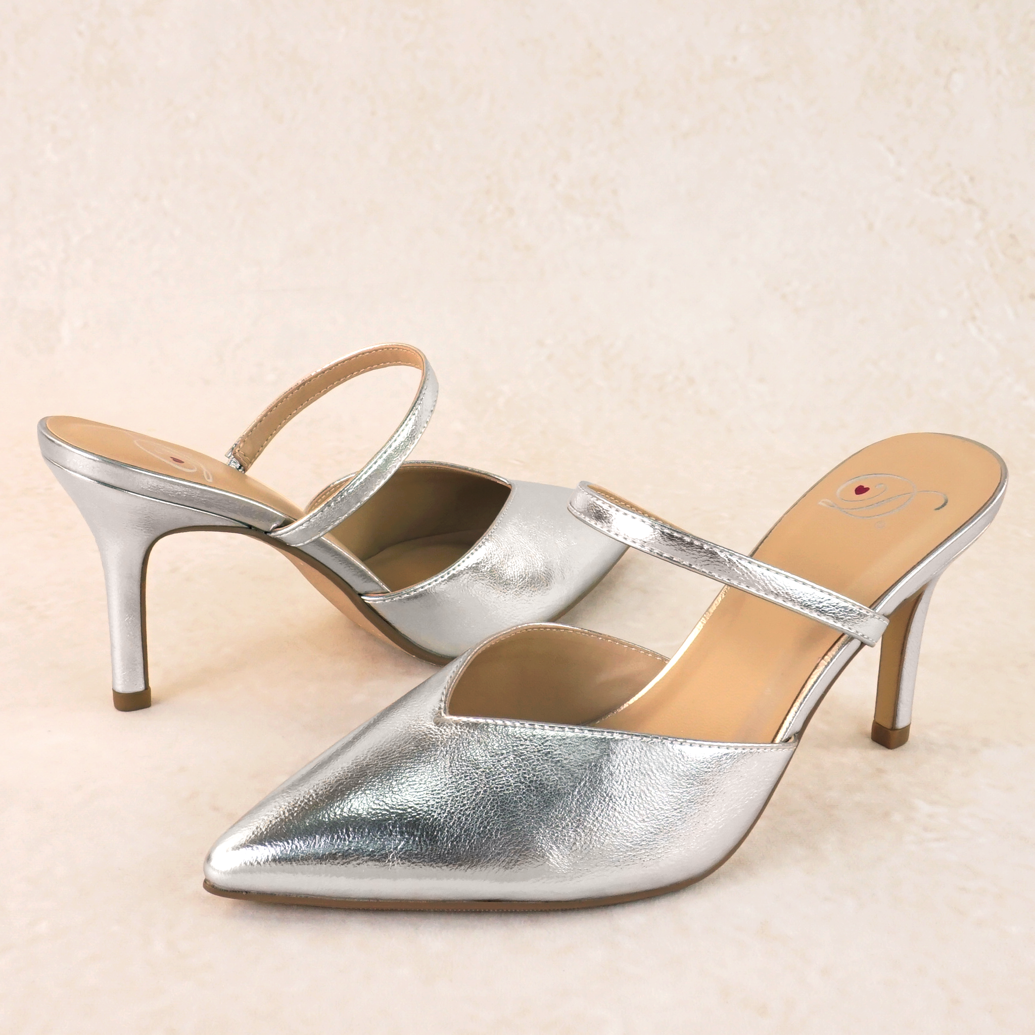 Kingdom Silver Pointed Toe Stiletto Heels