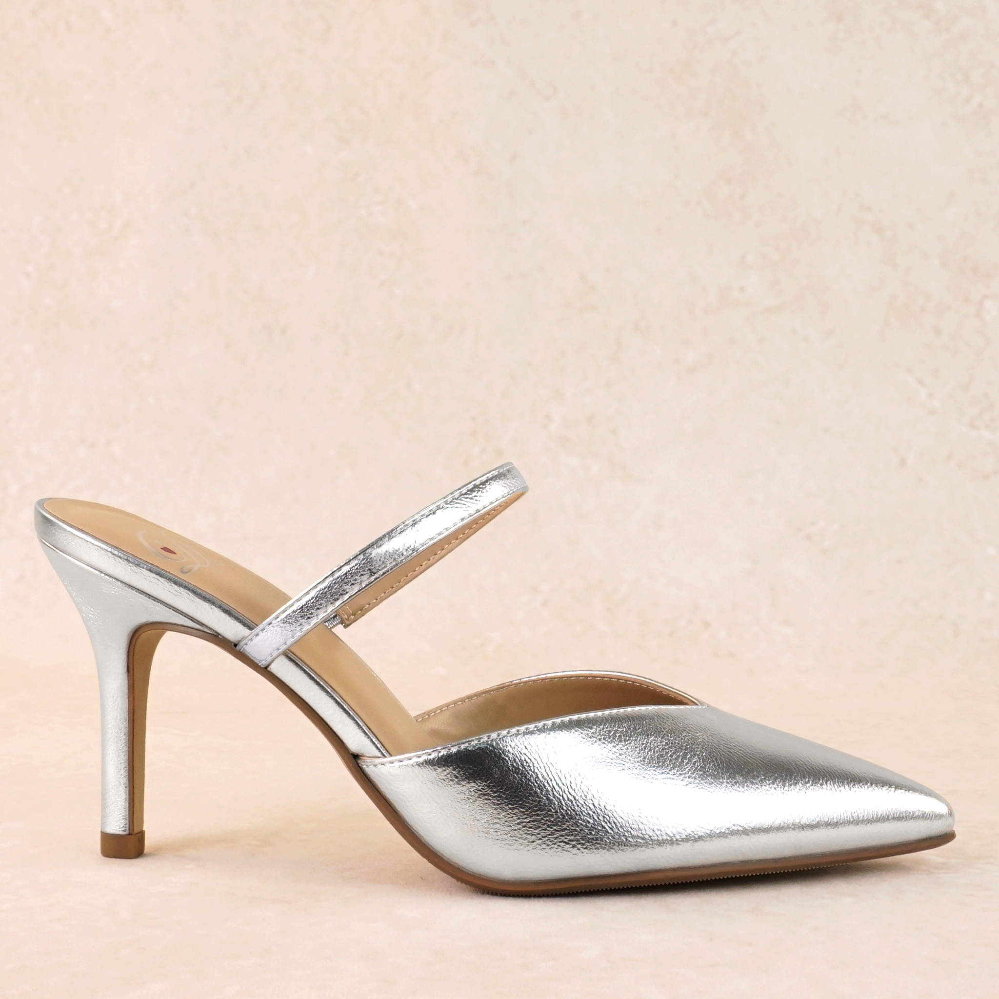 Kingdom Silver Pointed Toe Stiletto Heels