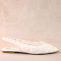 Rumi Beaded White Flat Shoe