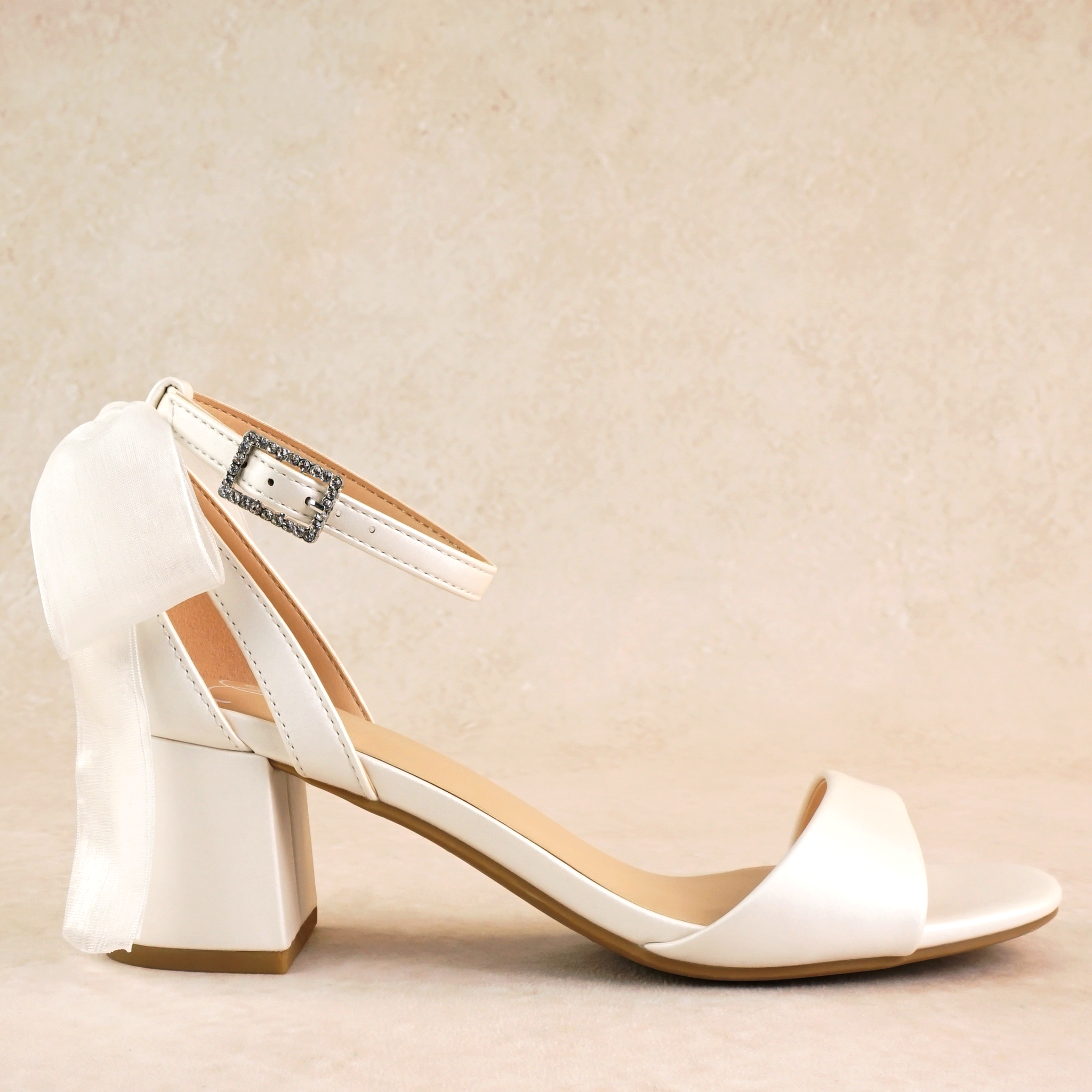 Tamyra Satin Block Heels with Bow