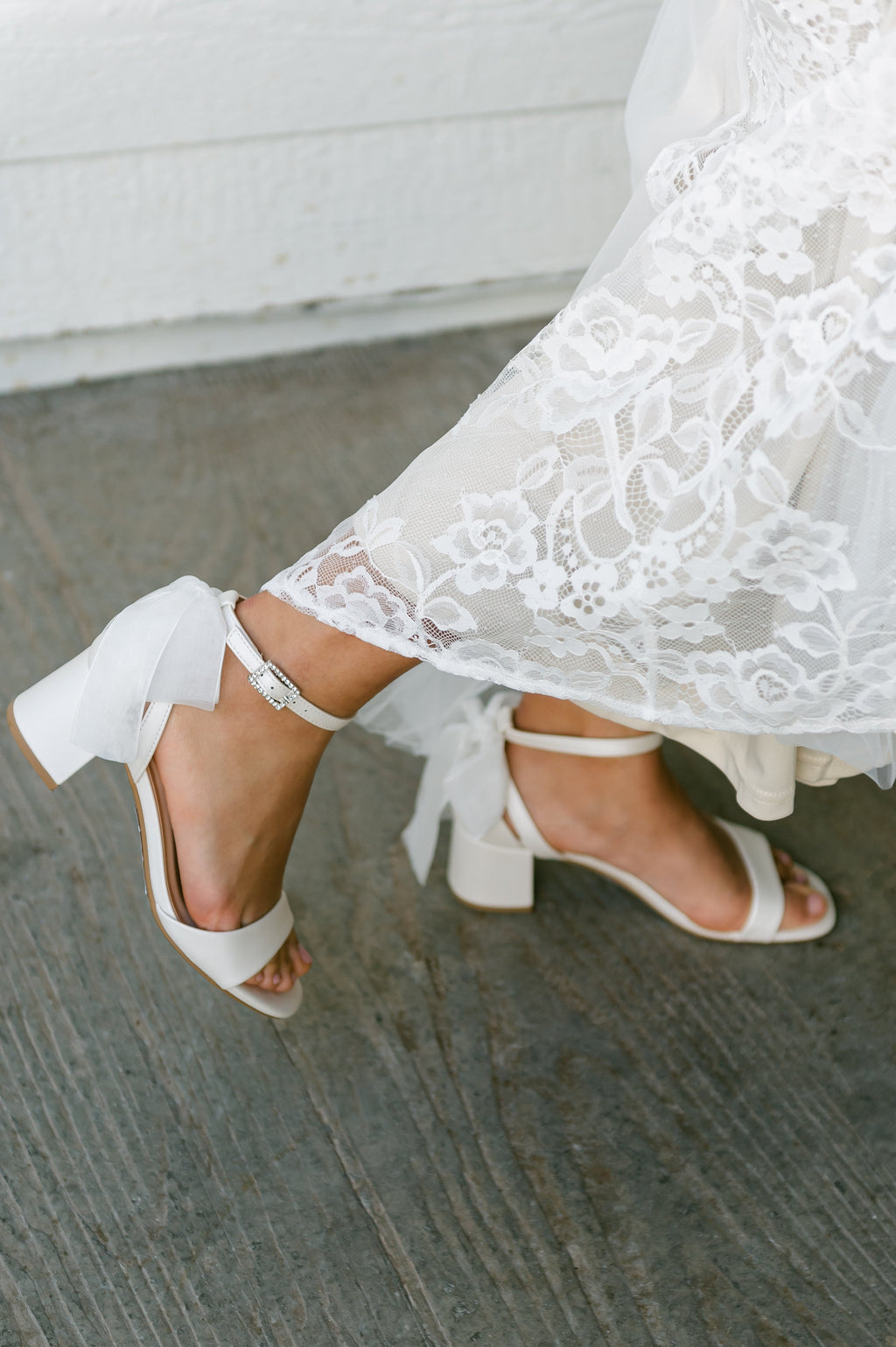 Tamyra Satin Block Heels with Bow