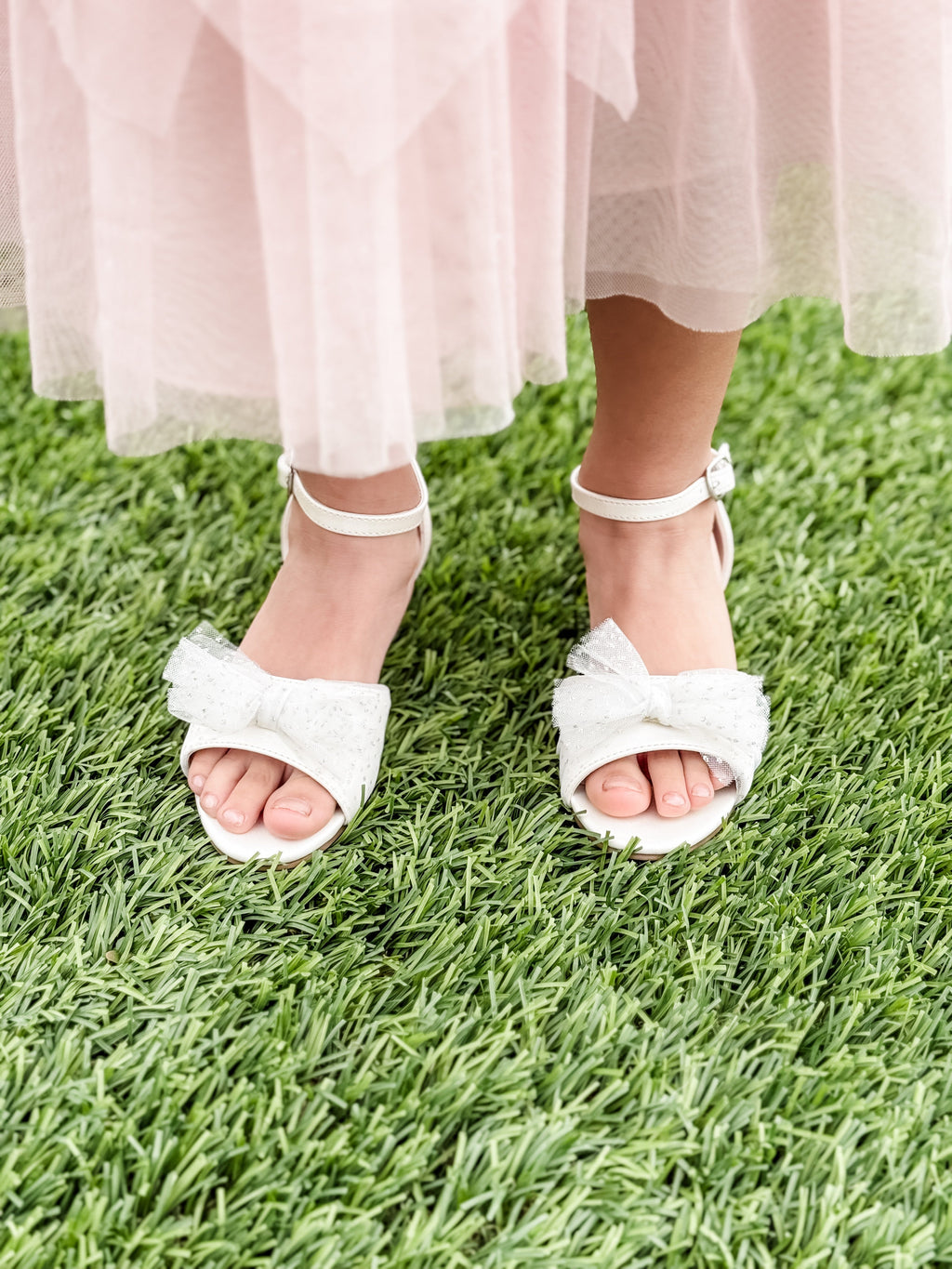 Femi Tulle Bow Block Heels (kids)