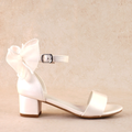 Charla White Block Heel with Bow (kids)