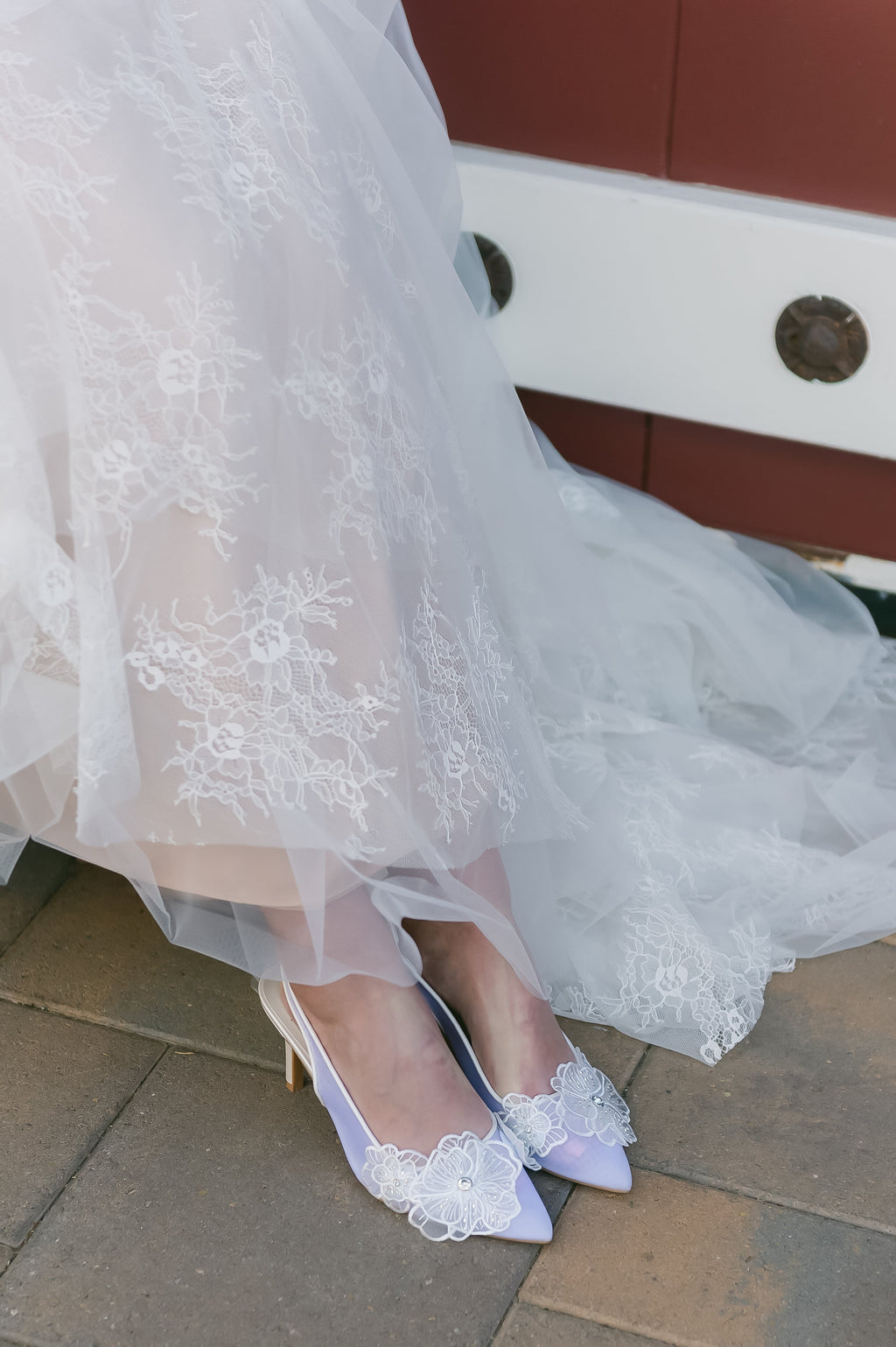 Minta White Lace Flower Stiletto Heels