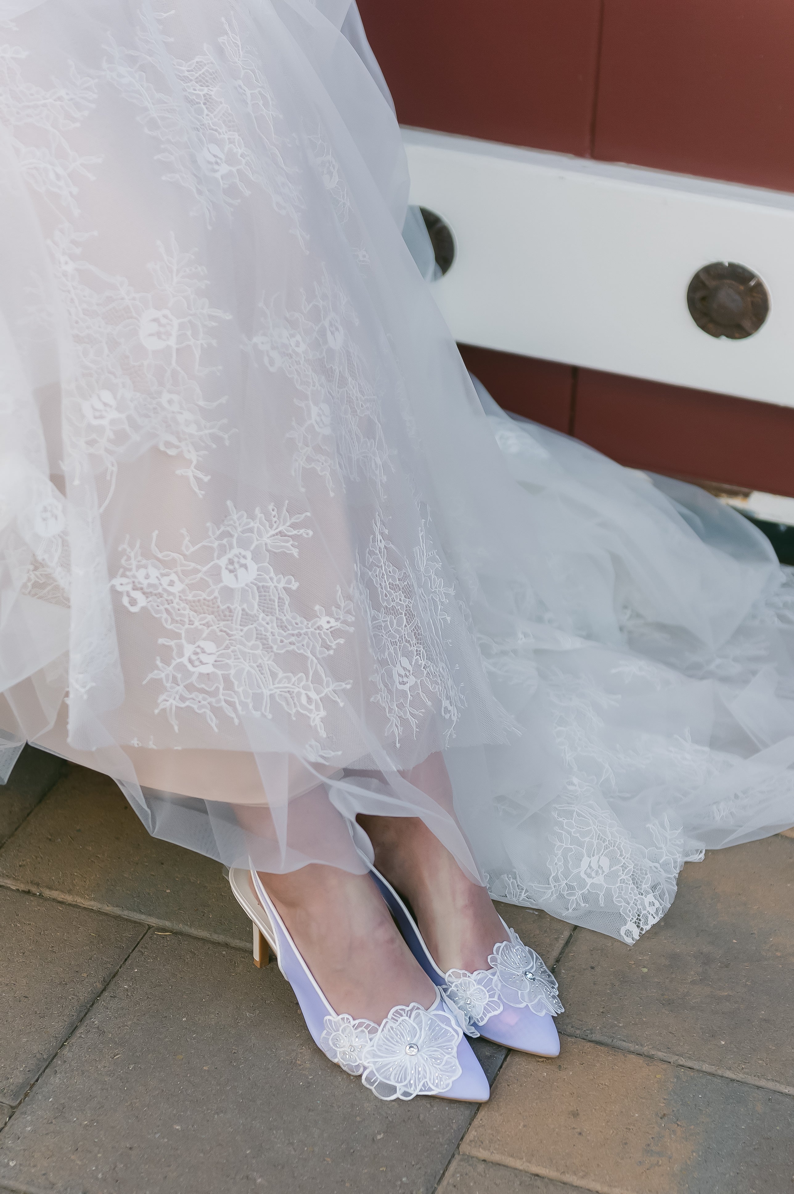 Minta White Lace Flower Stiletto Heels