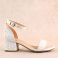 Pond White Pearl Block Heels (kids)