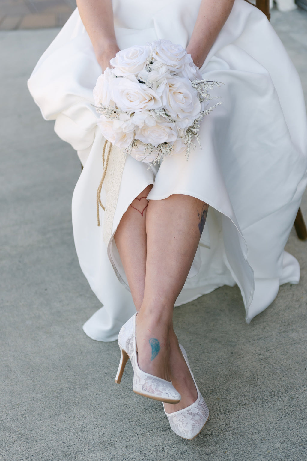 Odette White Lace Stiletto Heels