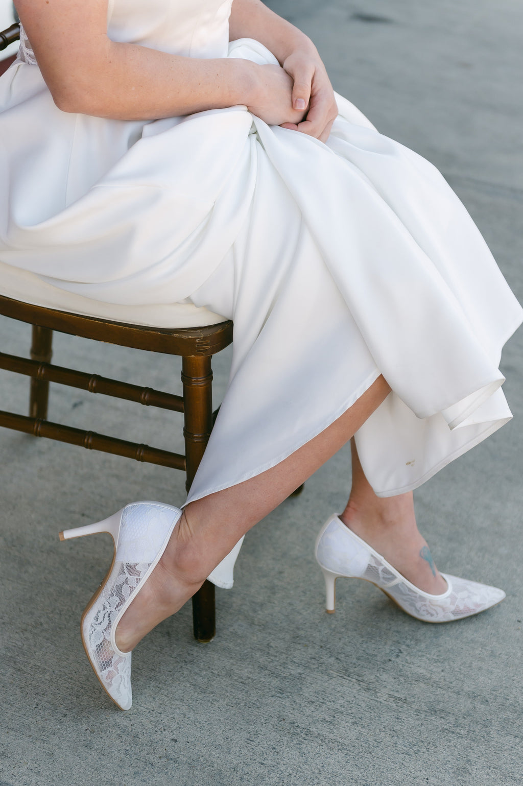 Odette White Lace Stiletto Heels
