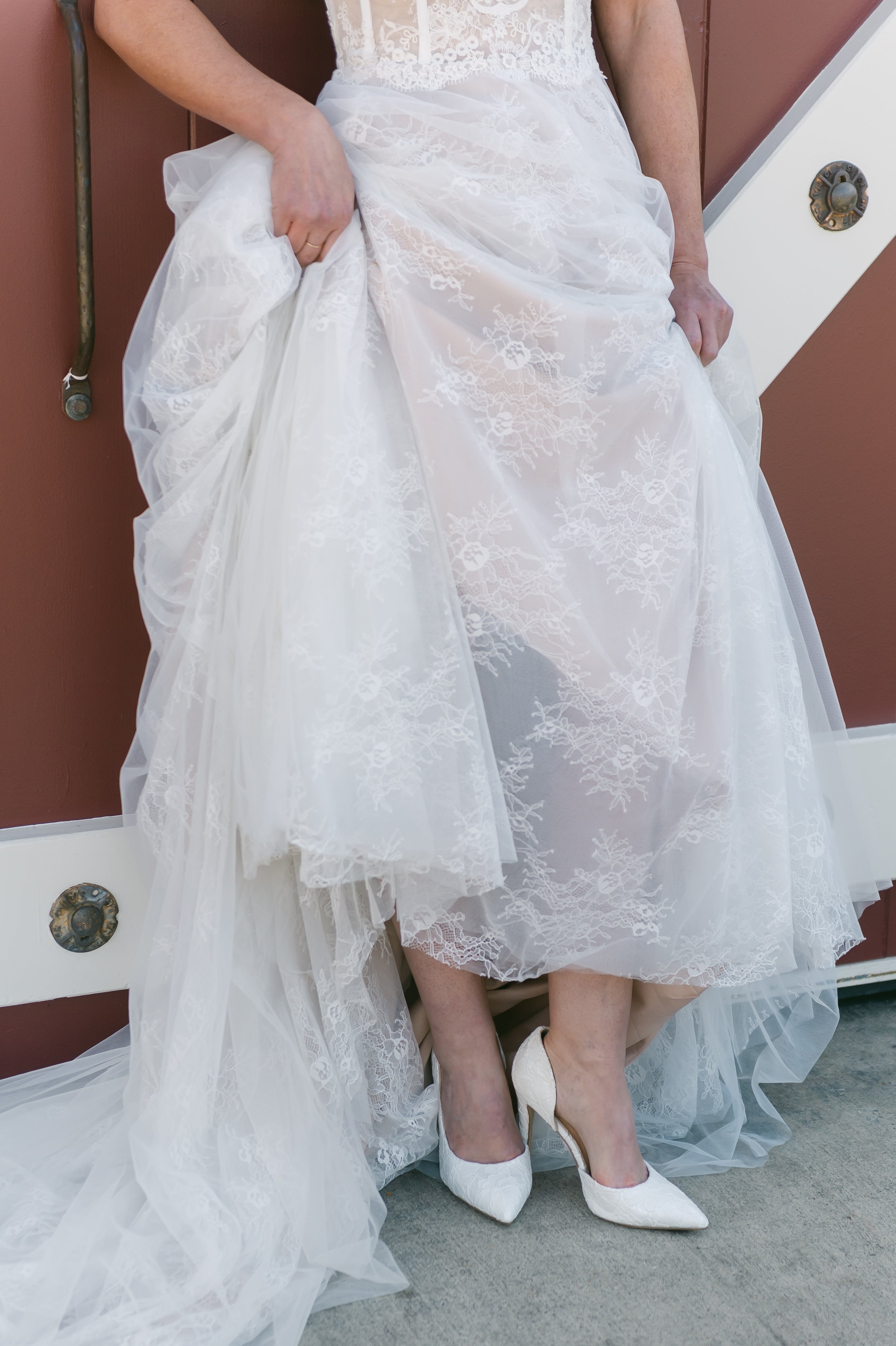 Jordyn White Lace D'orsay Stiletto