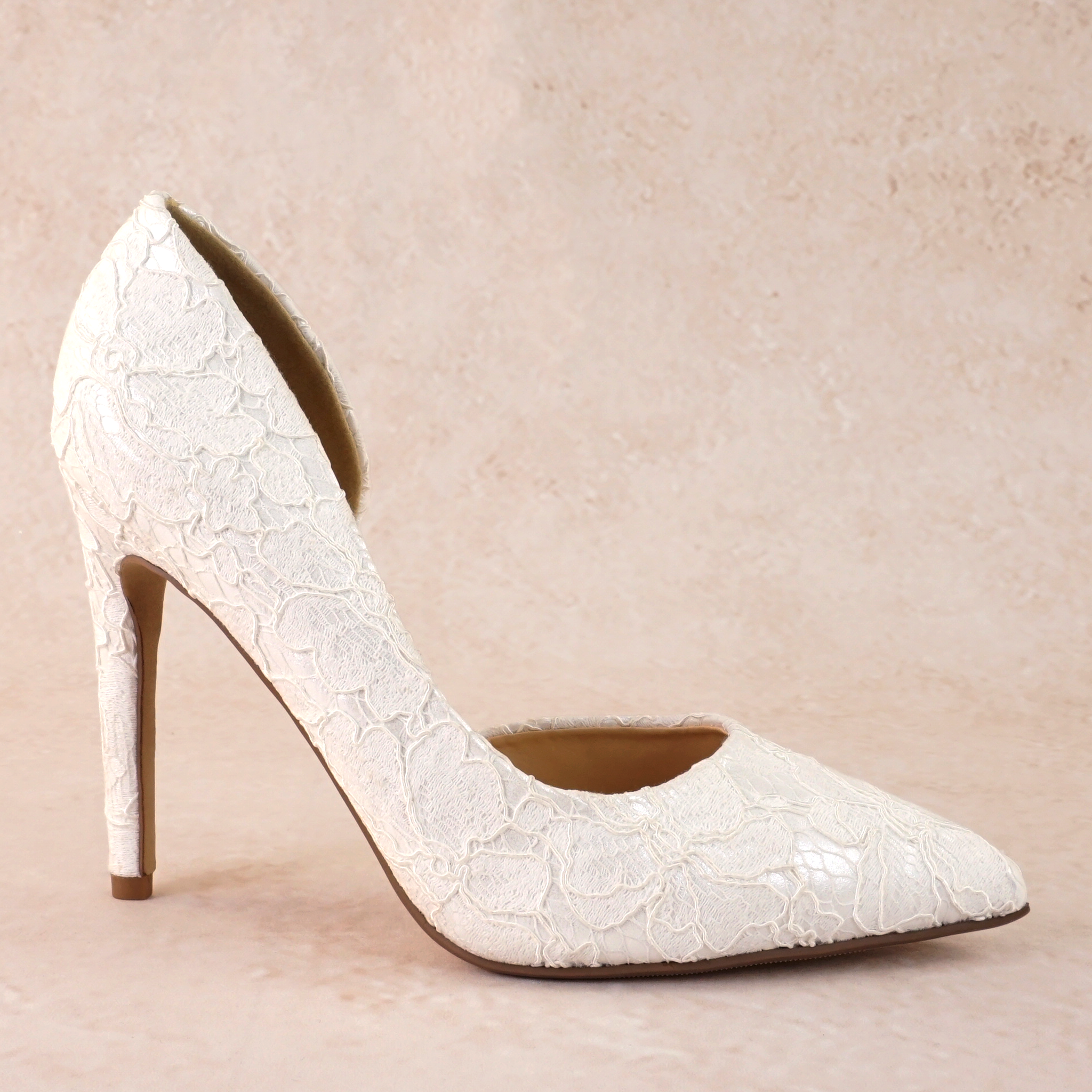 Jordyn White Lace D'orsay Stiletto