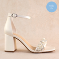 Cardea Block Heels with Pearl and Rhinestone Twist (wide fit)