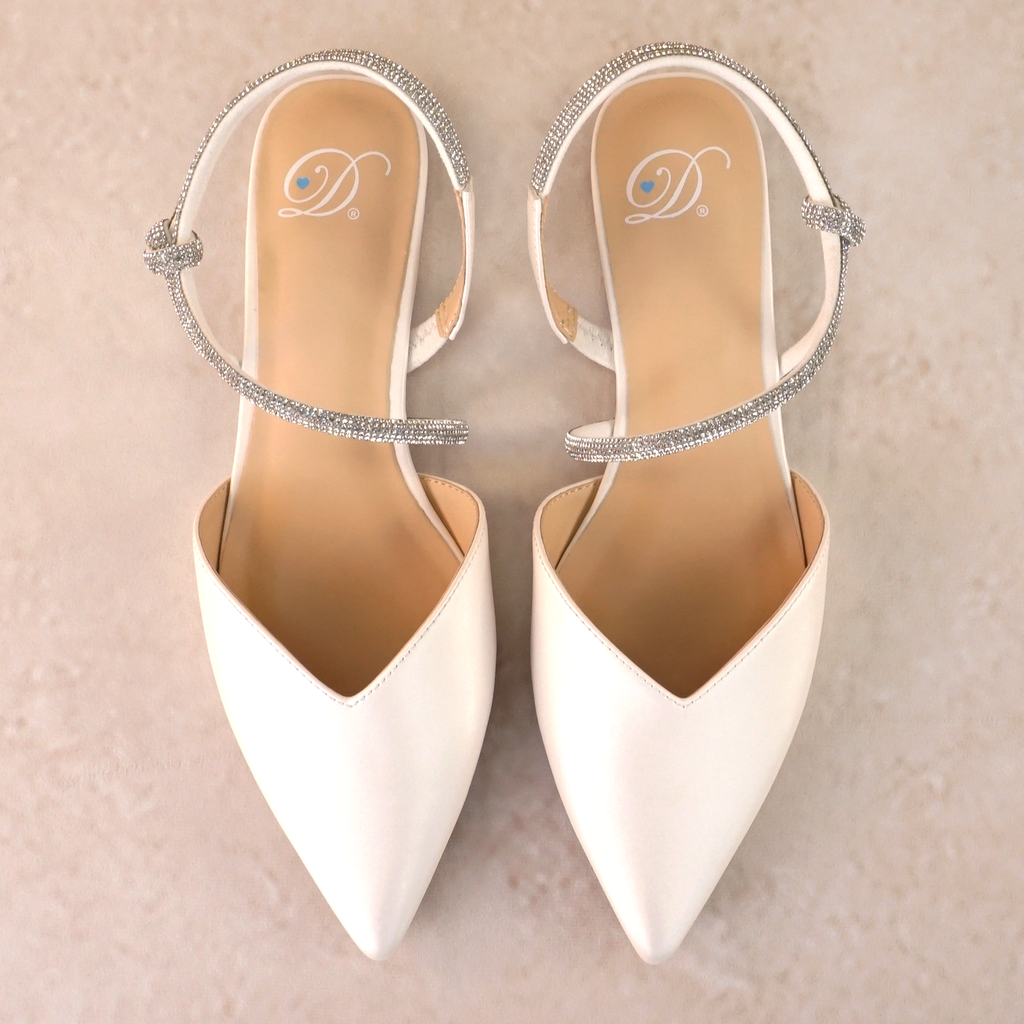 Sonnet Slingback Flat Shoe with Rhinestones