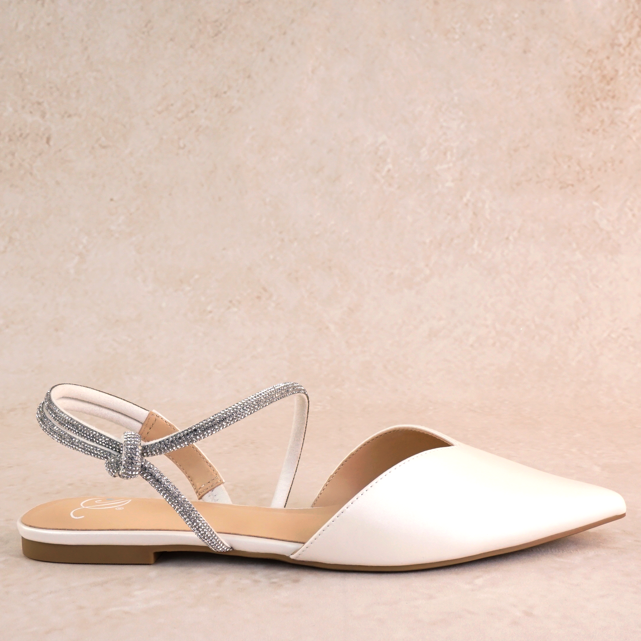 Sonnet Slingback Flat Shoe with Rhinestones
